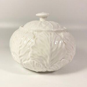 RARE  !! Coalport Countryware Covered Sugar Bowl With Lid Cabbage Leaf